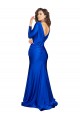 Best Deep V-Neck Long Sleeves Formal Silky Satin Bridesmaid Dress / Prom Dress UK