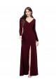 Best Long Sleeves Spandex Bridesmaid Gown with Front Slit UK