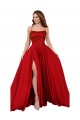 Best Lace Over Bodice Long Spandex Bridesmaid Dress / Prom Dress with Slit UK