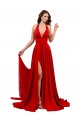 Best High Slit A-Line Halter Long Formal Spandex Bridesmaid Dress / Prom Dress Open Back UK