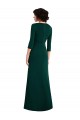Best Floor Length 3/4 Sleeves V-Back Draped Wrap Formal Maxi Spandex Bridesmaid Dress / Prom Dress UK