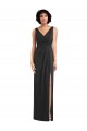 Best Draped Wrap Formal Maxi Spandex Bridesmaid Dress / Prom Dress with Front Slit UK