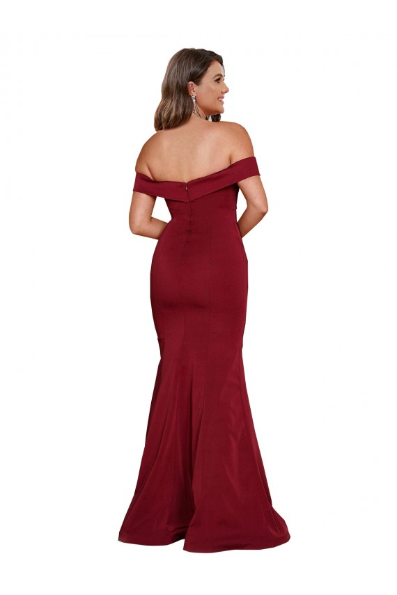 Best Off Shoulder Sleeves Sweetheart Neckline Long Formal Spandex Bridesmaid Dress / Prom Dress UK
