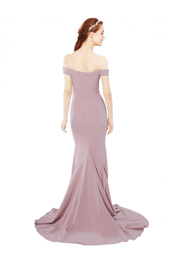 Best Off the Shoulder Mermaid Long Sweep Train Bridesmaid Dress / Prom Dress UK