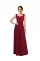 Best Square Neck Subtle Cap Sleeeves Crepe Bridesmaid Dress / Prom Dress UK
