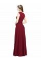 Best Square Neck Subtle Cap Sleeeves Crepe Bridesmaid Dress / Prom Dress UK