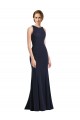 Best High Neck Sheath Long Crepe Bridesmaid Dress / Prom Dress UK