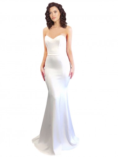 Best Sweetheart Strapless High Neck Long Formal Crepe Bridesmaid Dress / Prom Dress UK