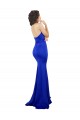 Best Sweetheart Flower Neckline High Neck Formal Crepe Bridesmaid Dress / Prom Dress UK