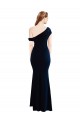Best Draped Off the Shoulder Fitted Formal Crepe Bridesmaid Dress / Prom Dress UK