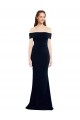 Best Off the Shoulder Fitted Formal Crepe Bridesmaid Dress / Prom Dress with Back Cut Out UK