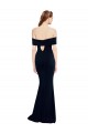 Best Off the Shoulder Fitted Formal Crepe Bridesmaid Dress / Prom Dress with Back Cut Out UK
