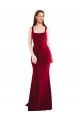 Best Square Neckline and Backline Fitted Formal Crepe Bridesmaid Dress / Prom Dress UK