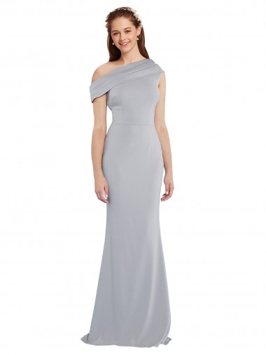 Best Off the Shoulder Asymmetrical Mermaid Formal Crepe Bridesmaid Dress / Prom Dress UK