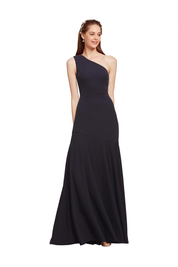 Best Fit and Flare Formal Crepe Bridesmaid Dress / Prom Dress with One Shoulder UK
