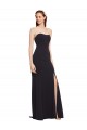 Best Strapless Bodycon Long Formal Crepe Bridesmaid Dress / Prom Dress with High Slit UK