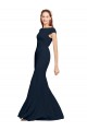 Best Fit and Flare Long Formal Crepe Bridesmaid Dress / Prom Dress with Tie Open Back UK