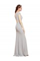 Best Fit and Flare Long Formal Crepe Bridesmaid Dress / Prom Dress with Tie Open Back UK