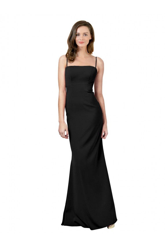 Best Fit and Flare Slim Formal Crepe Bridesmaid Dress / Prom Dress with Cutout Back UK