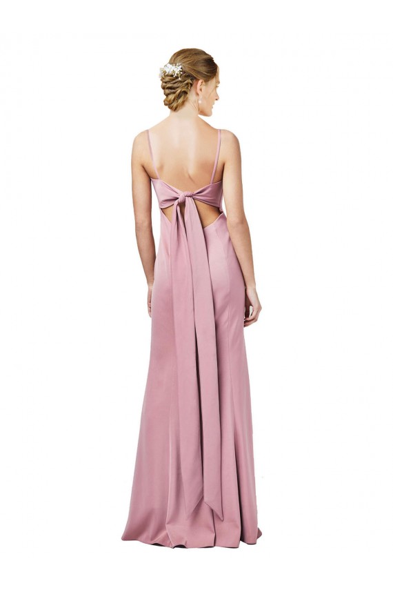 Best Fit and Flare Slim Formal Crepe Bridesmaid Dress / Prom Dress with Cutout Back UK