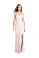 Best Strapless Crepe Trumpet Bridesmaid Dress / Prom Dress with Front Slit UK