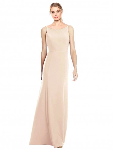 Best V-Spaghetti Strap Open Back Bateau Neck Trumpet Bridesmaid Dress / Prom Dress UK