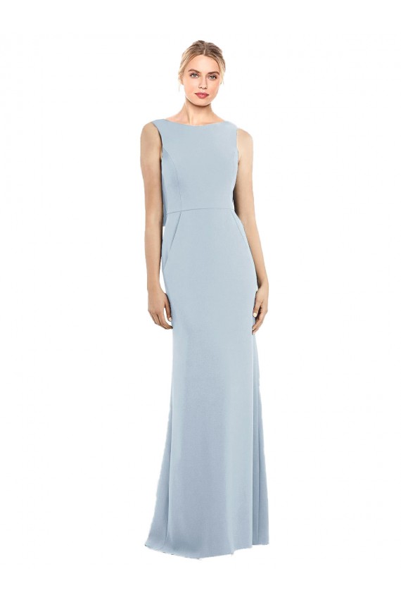 Best Draped Backless Crepe Bridesmaid Dress / Prom Dress with Pockets UK
