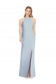 Best High Neck Backless Formal Crepe Trumpet Bridesmaid Dress UK