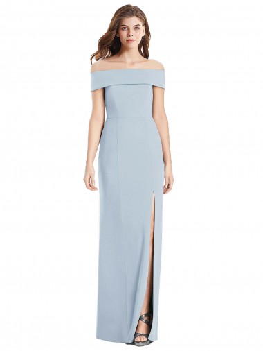 Best Cuffed Off the Shoulder Long Trumpet Bridesmaid Dress / Prom Dress UK