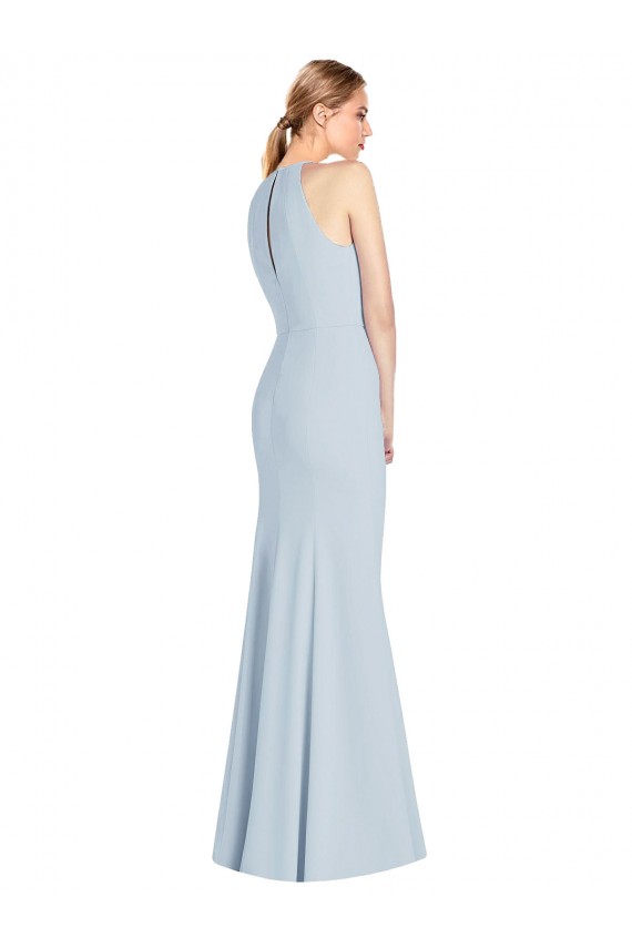 Best Full Length Sleeveless Halter Bridesmaid Dress / Prom Dress with Keyhole Back UK