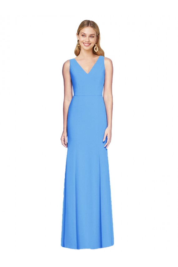 Best Flattering Trumpet Long Sleeveless Bridesmaid Dress / Prom Dress with Open Back UK