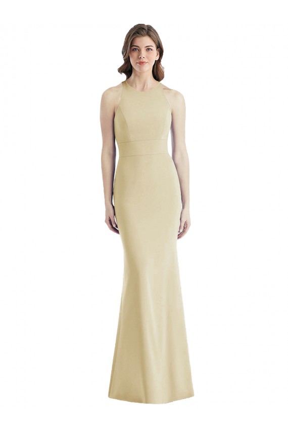 Best Criss Cross Twist Cutout Back Trumpet Bridesmaid Dress / Prom Dress UK