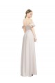 Best Double Ruffle Flounce Sleeves Formal Crepe Bridesmaid Dress / Prom Dress with Slit UK