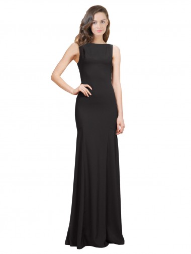 Best Sleeveless Bateau Neckline Crepe Bridesmaid Dress / Prom Dress with Twist Back UK