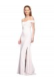 Best Criss Cross Off the Shoulder Formal Crepe Bridesmaid Dress / Prom Dress with Side Slit UK