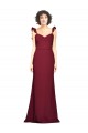 Best Crepe Slip Bridesmaid Dress / Prom Dress with Ruffled Straps UK