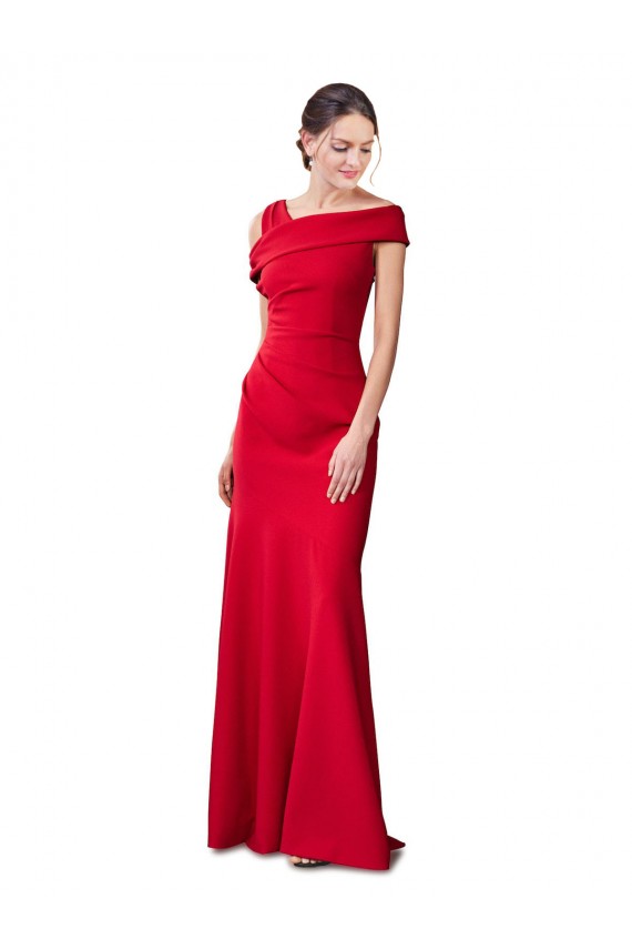 Best Sleeveless Ruched Formal Crepe Mermaid Bridesmaid Dress / Prom Dress with Off The Shoulder Detail UK