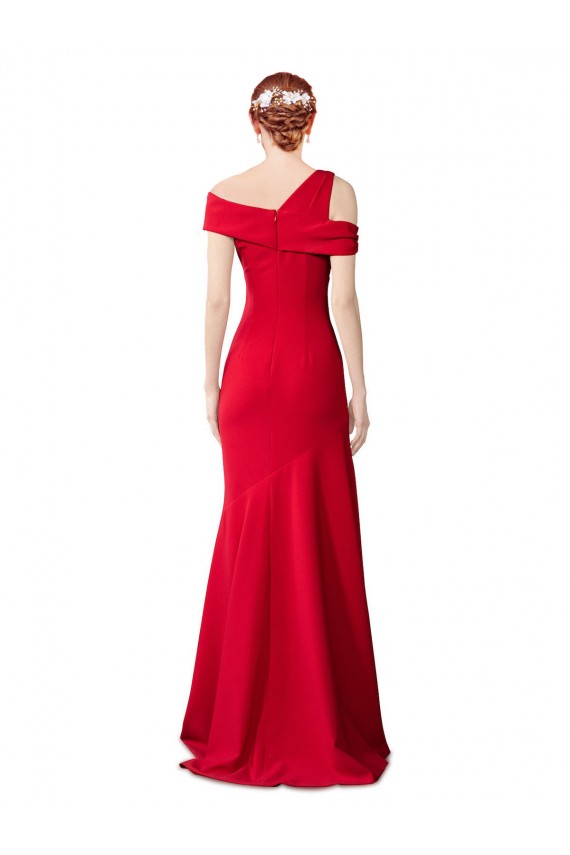 Best Sleeveless Ruched Formal Crepe Mermaid Bridesmaid Dress / Prom Dress with Off The Shoulder Detail UK