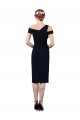 Best Draped Cross Shoulder Stretch Formal Crepe Cocktail Dress / Homecoming Dress UK