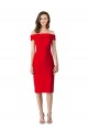 Best Off the Shoulder Square Neck Cocktail Length Bridesmaid Dress / Prom Homecoming Dress UK