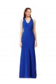 Best Halter V-Neck Long A-Line Formal Crepe Bridesmaid Dress / Prom Dress UK