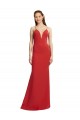 Best Mermaid Plunging V-Neck Formal Crepe Bridesmaid Dress / Prom Dress with Wide Open Back UK