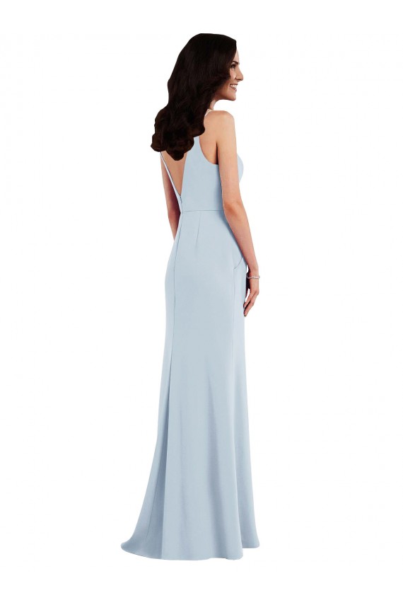 Best V Back Spaghetti Strap Maxi Bridesmaid Dress / Prom Dress with Pockets UK