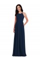 Best Criss Cross Back Crepe Halter Bridesmaid Dress with Pockets UK