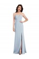 Best Strapless Notch Crepe Bridesmaid Dress / Prom Dress with Front Slit UK