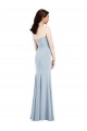 Best Strapless Notch Crepe Bridesmaid Dress / Prom Dress with Front Slit UK