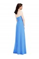 Best Strapless Pleated Skirt Crepe Bridesmaid Dress / Prom Dress with Pockets UK