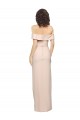 Best Off the Shoulder Long Formal Crepe Bridesmaid Dress / Prom Dress with Waist Tie and Slit UK