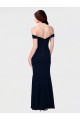 Best Mermaid Off the Shoulder Long Formal Crepe Bridesmaid Dress / Prom Dress with Low Back UK