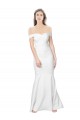 Best Mermaid Off the Shoulder Long Formal Crepe Bridesmaid Dress / Prom Dress with Low Back UK